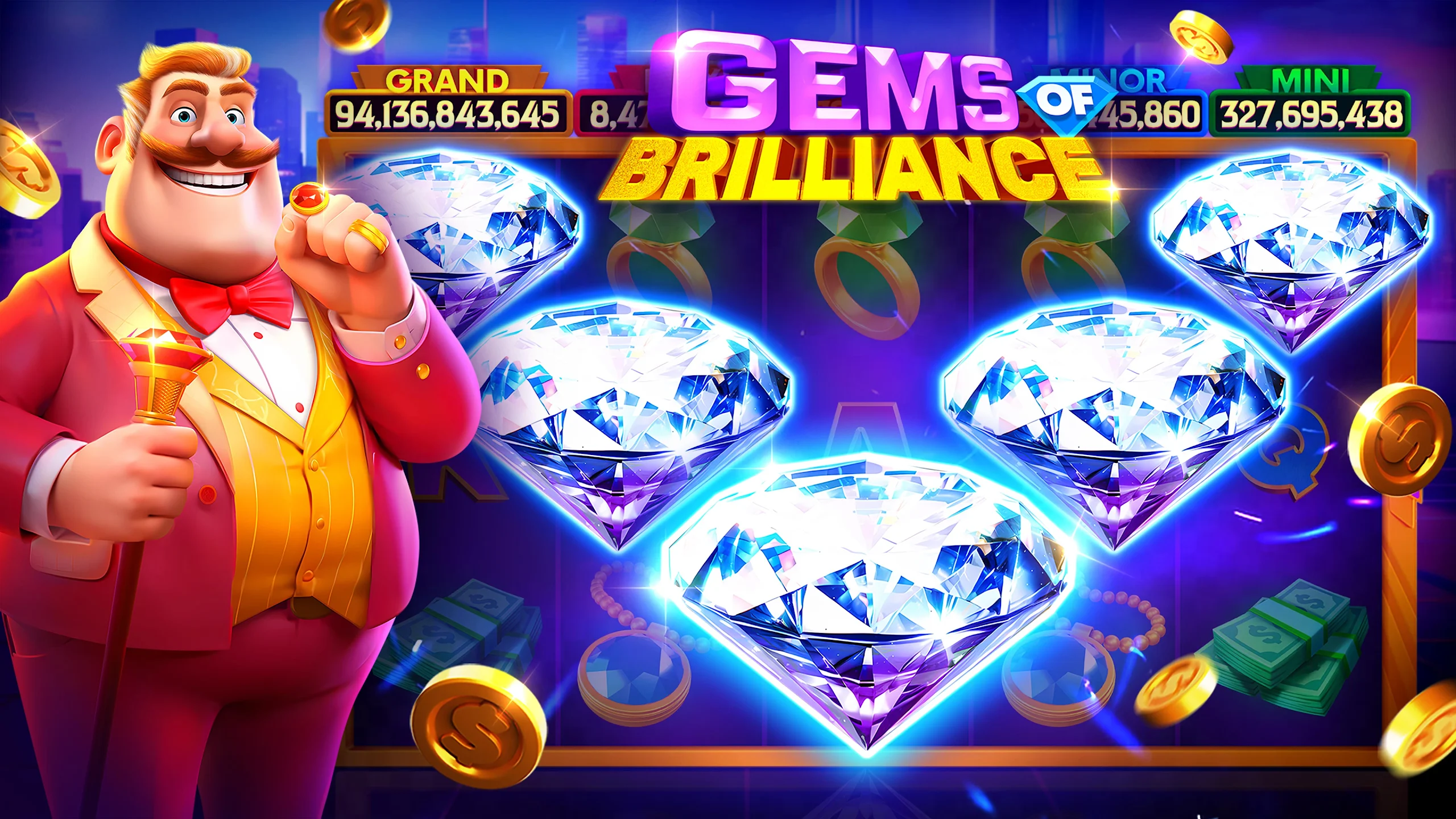 App screenshot showcasing a vibrant slot game available on luckyneko777